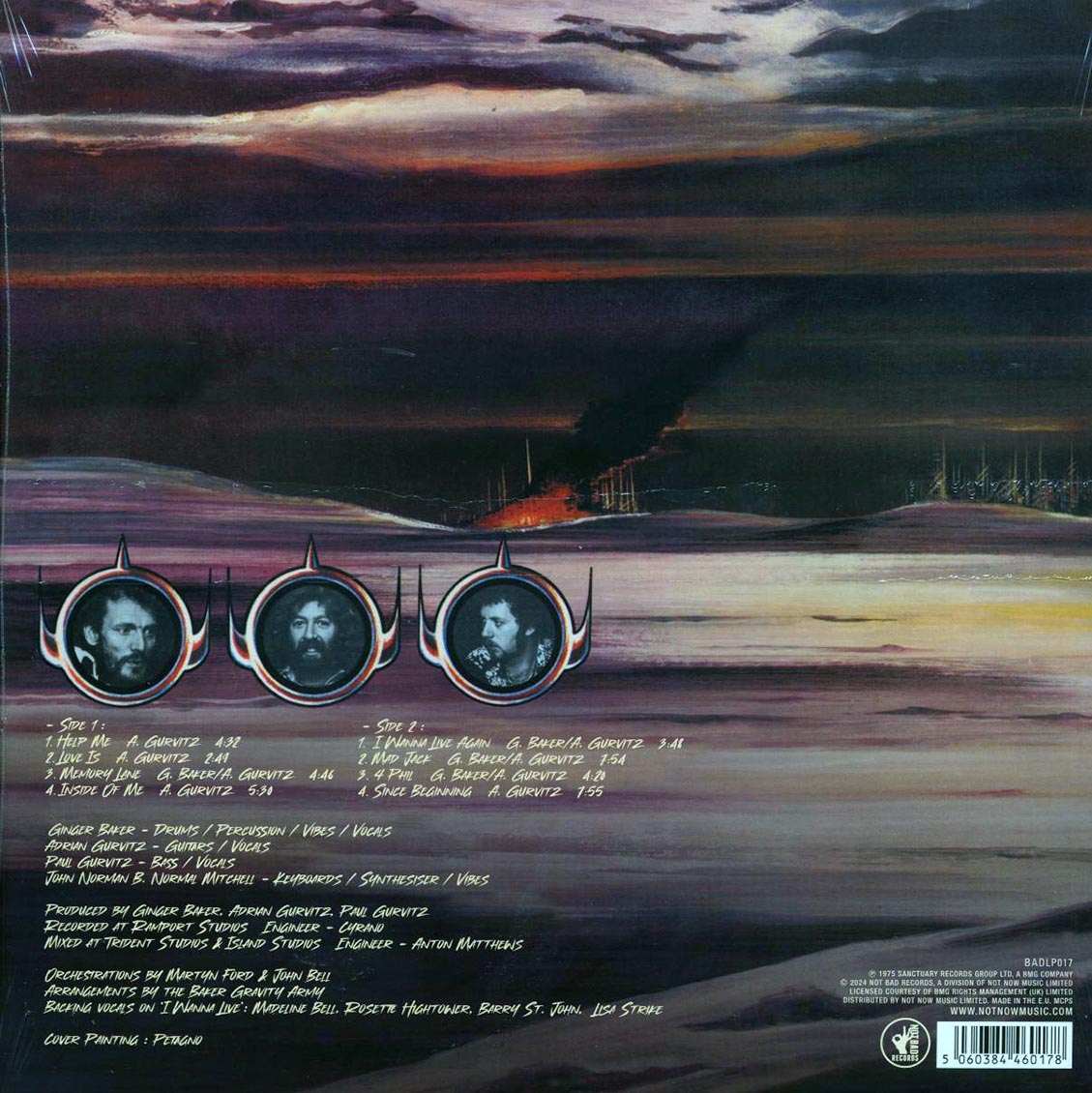 Baker Gurvitz Army - Baker Gurvitz Army (180g) vinyl LP back cover
