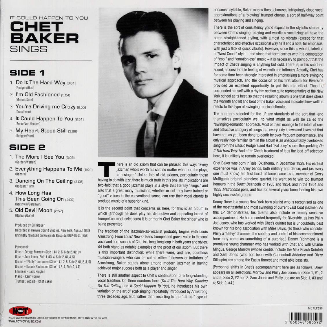 Chet Baker - It Could Happen To You (180g) (green vinyl) vinyl LP back cover