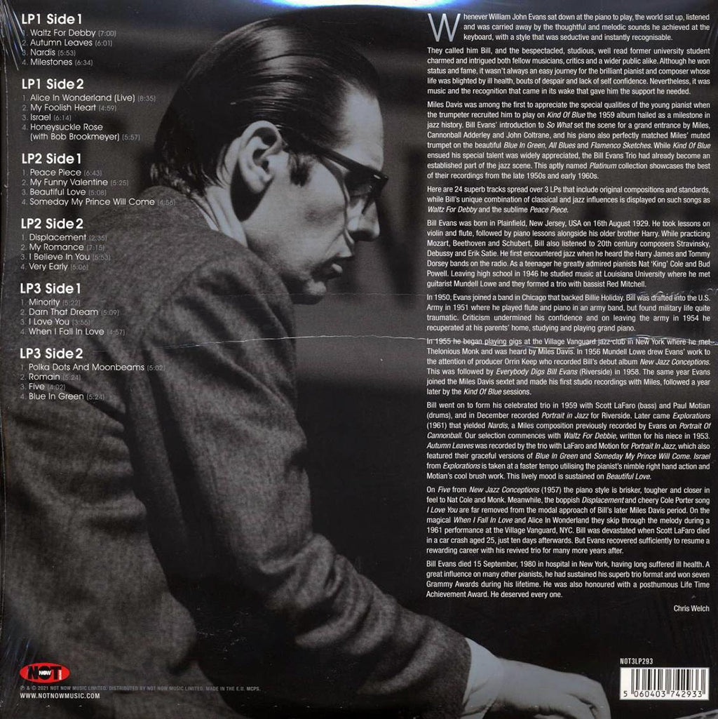 Bill Evans - Platinum Jazz (3xLP) (silver vinyl) vinyl LP back cover