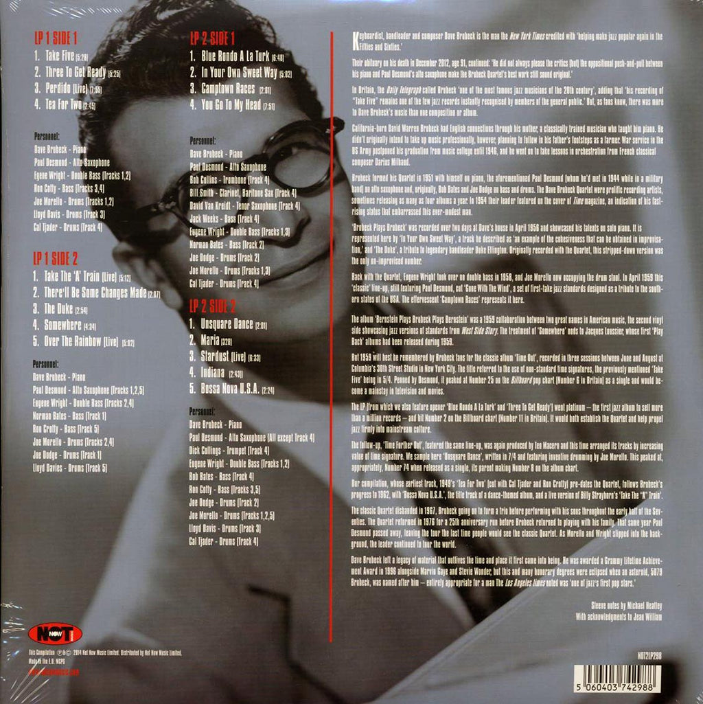 Dave Brubeck - The Very Best Of Dave Brubeck (2xLP) (blue vinyl) vinyl LP back cover