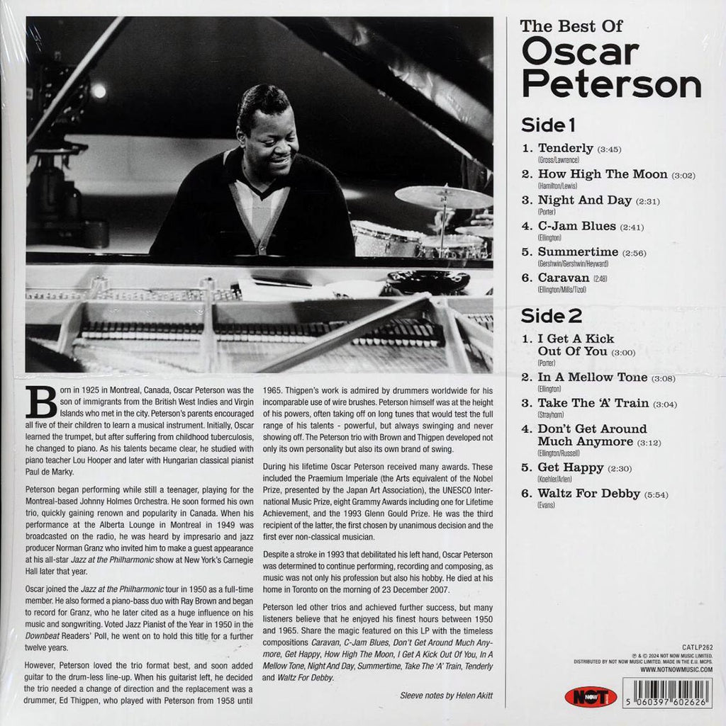 Oscar Peterson - The Best Of Oscar Peterson (180g) vinyl LP back cover