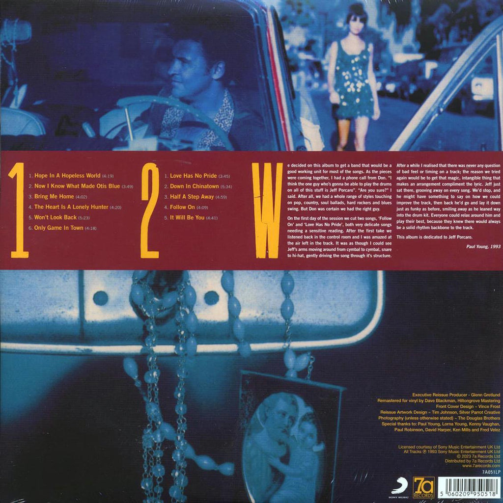 Paul Young - The Crossing (30th Anniv. Ed.) (180g) (turquoise vinyl) vinyl LP back cover