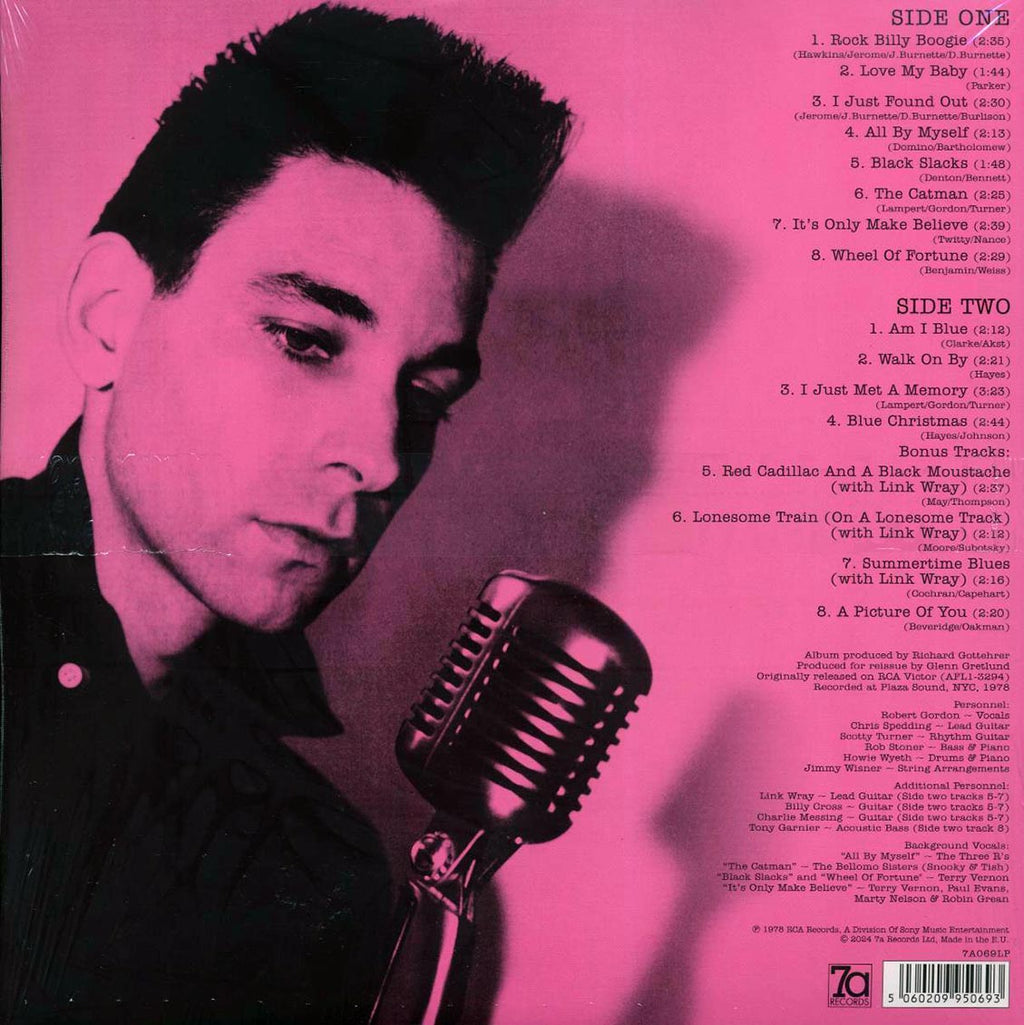 Robert Gordon - Rock Billy Boogie (180g) (pink vinyl) vinyl LP back cover