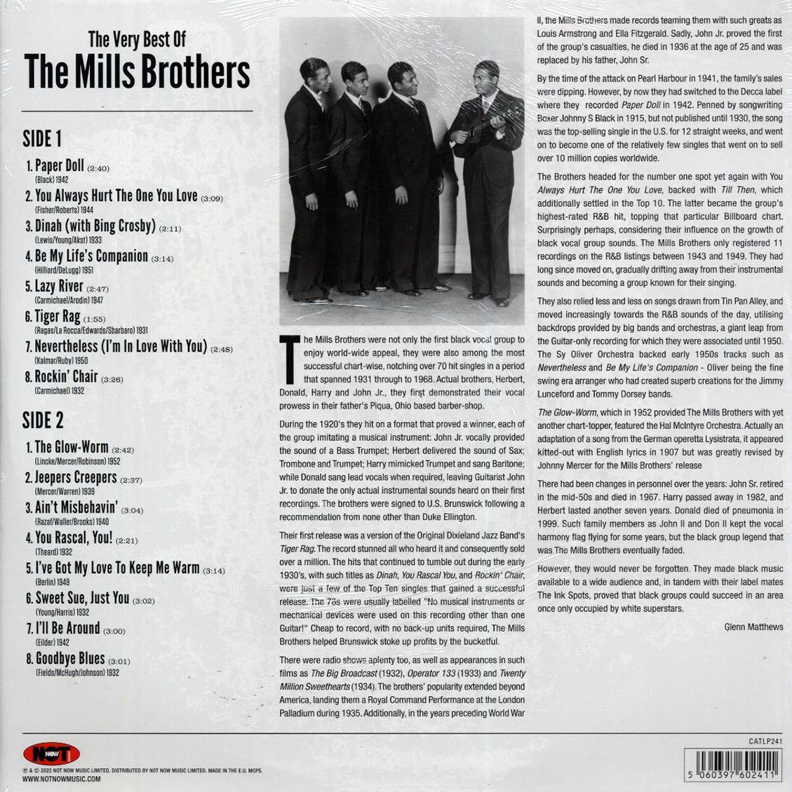 The Mills Brothers - The Very Best Of The Mills Brothers (180g) vinyl LP back cover