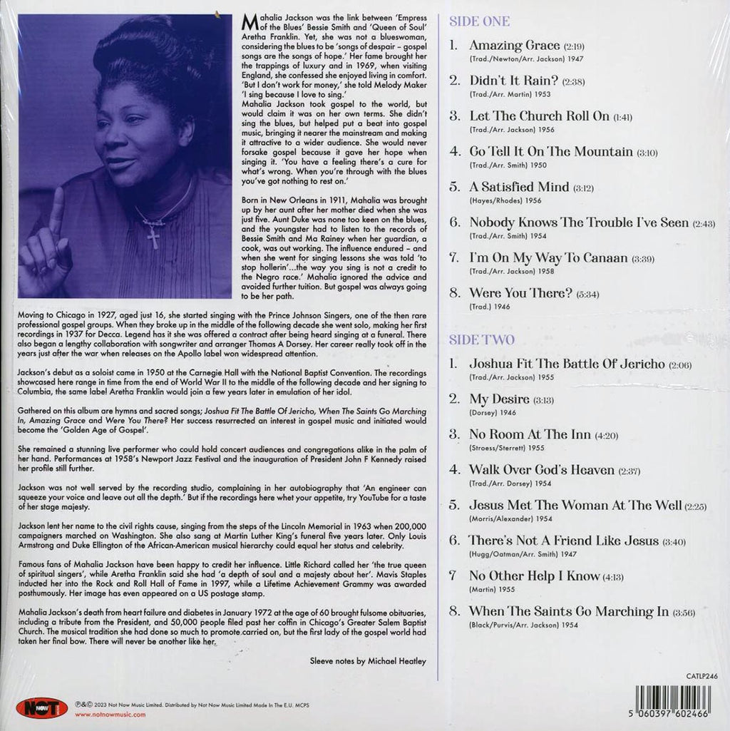 Mahalia Jackson - Queen Of Gospel (180g) vinyl LP back cover