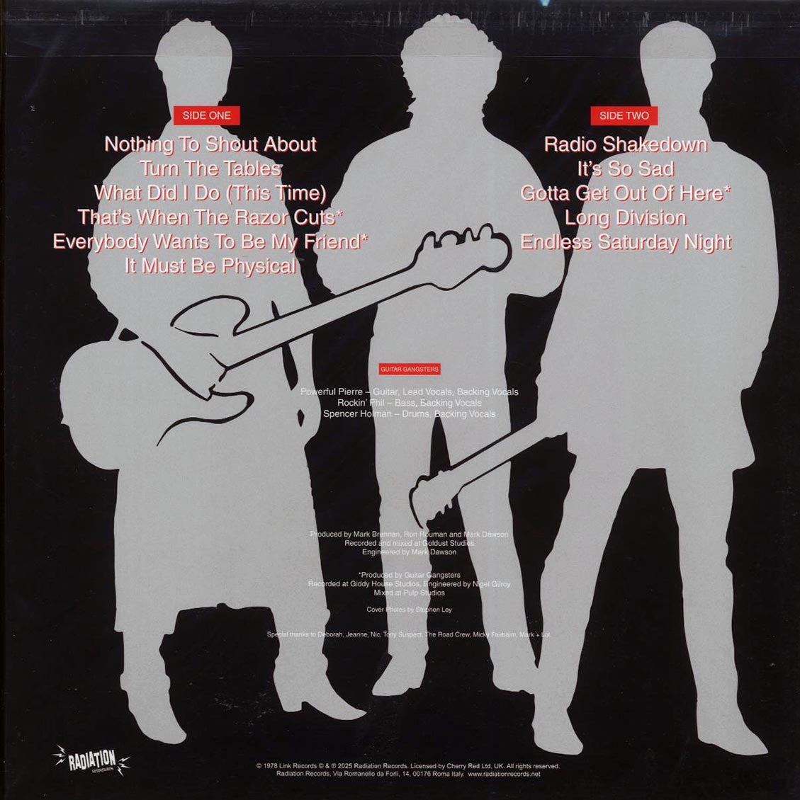 Guitar Gangsters - Prohibition (ltd. ed.) (silver vinyl) vinyl LP back cover