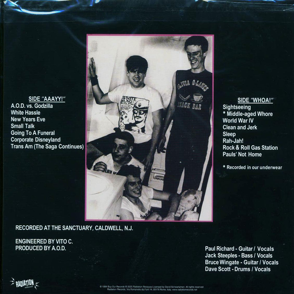 Adrenalin OD - The Wacky Hi-Jinks Of Adrenalin OD (ltd. ed.) (pink vinyl) vinyl LP back cover