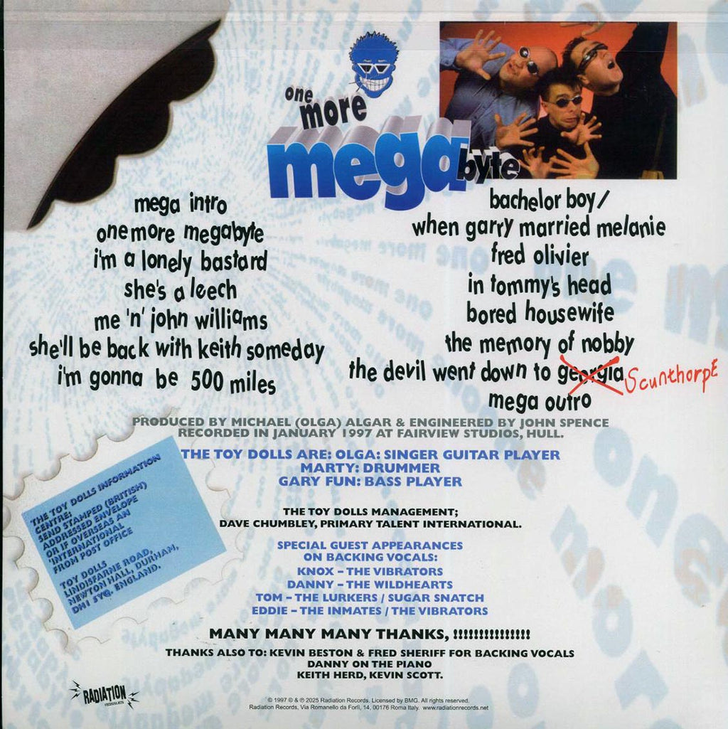 The Toy Dolls - One More Megabyte vinyl LP back cover