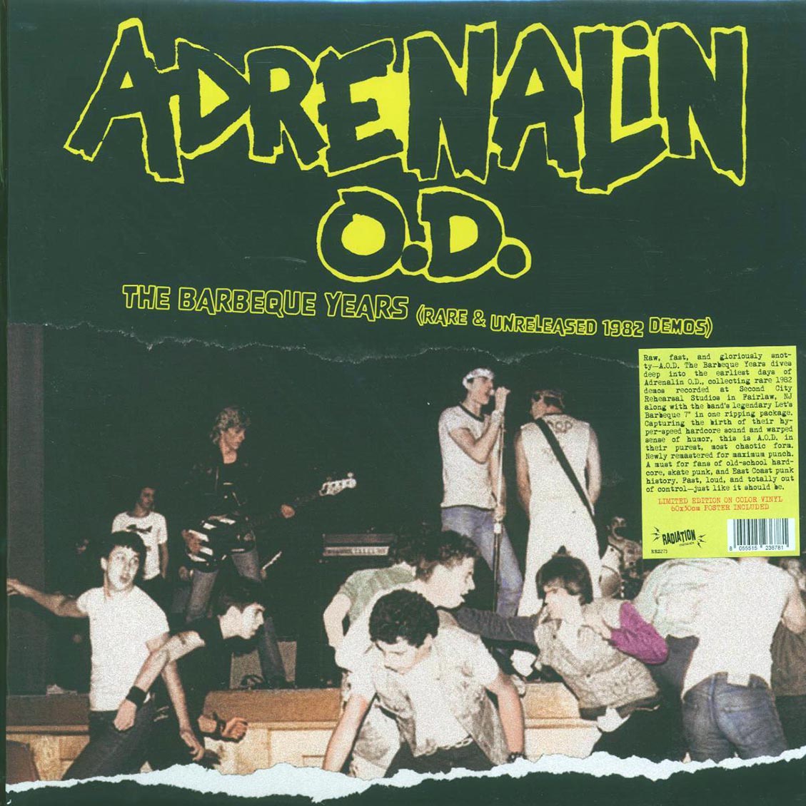 Adrenalin OD - The Barbeque Years: Rare & Unreleased 1982 Demos (ltd. ed.) (orange vinyl) (remastered) vinyl LP front cover