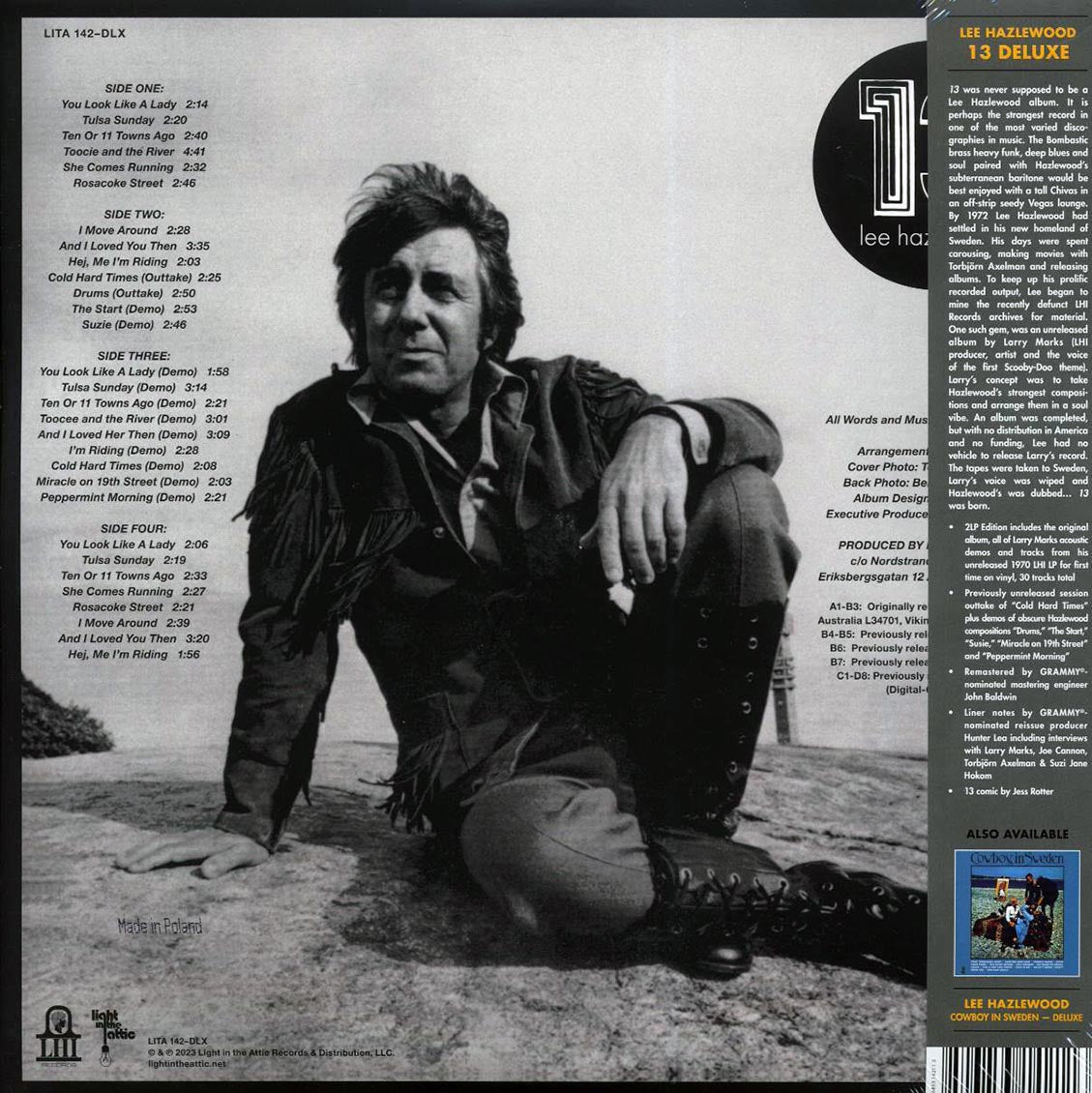 Lee Hazlewood - 13 (30 tracks) (2xLP) (deluxe edition) vinyl LP back cover