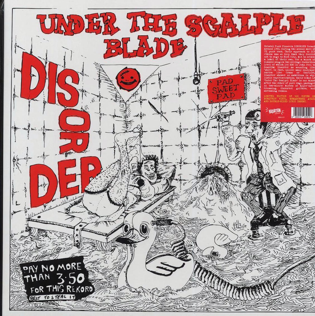 Disorder - Under The Scalple Blade (ltd. 500 copies made) (burgundy splatter vinyl) vinyl LP front cover