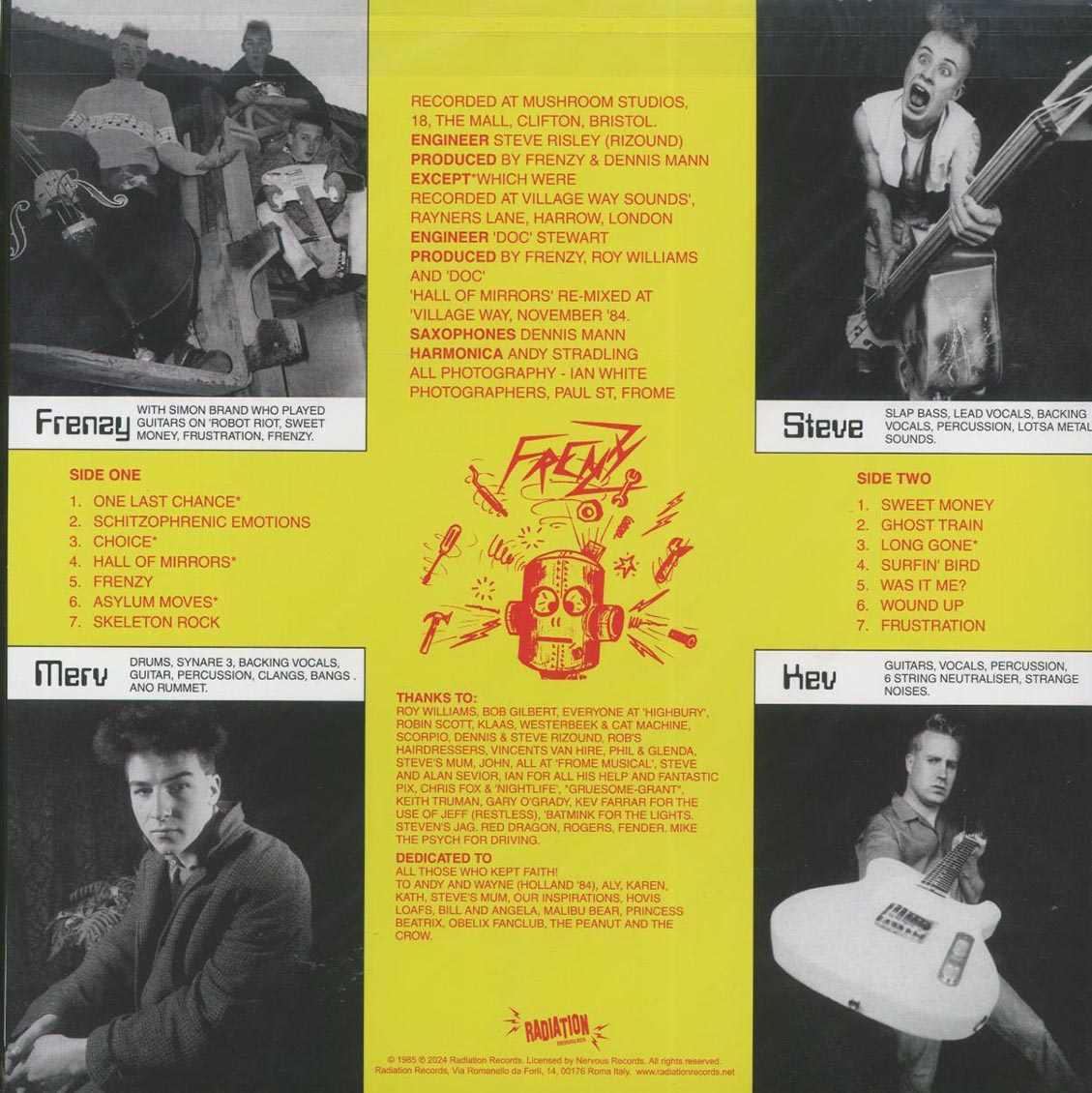 Frenzy - Hall Of Mirrors vinyl LP back cover