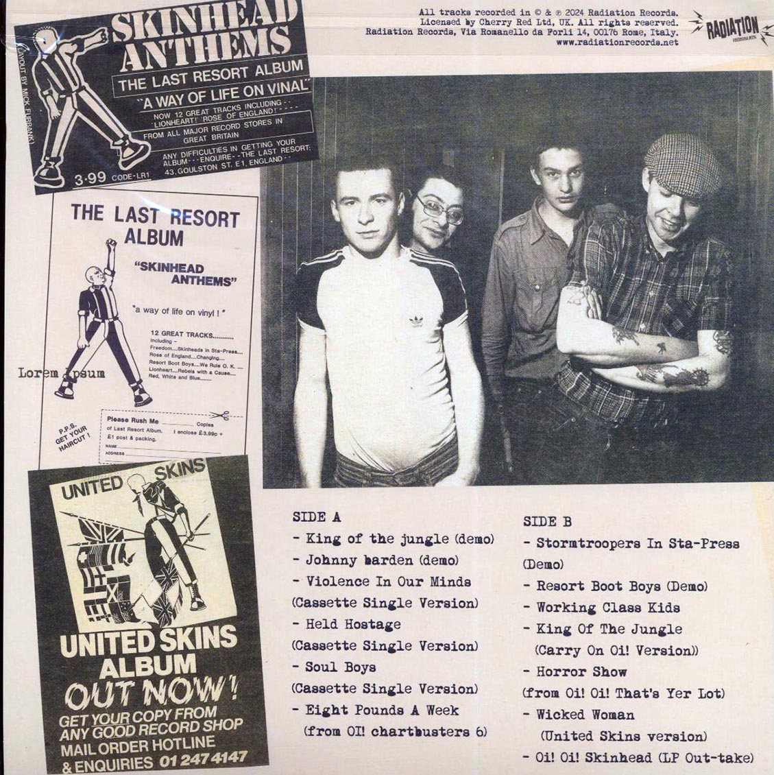 The Last Resort - Strength Through Roi: Rare Tracks 1981-1984 vinyl LP back cover