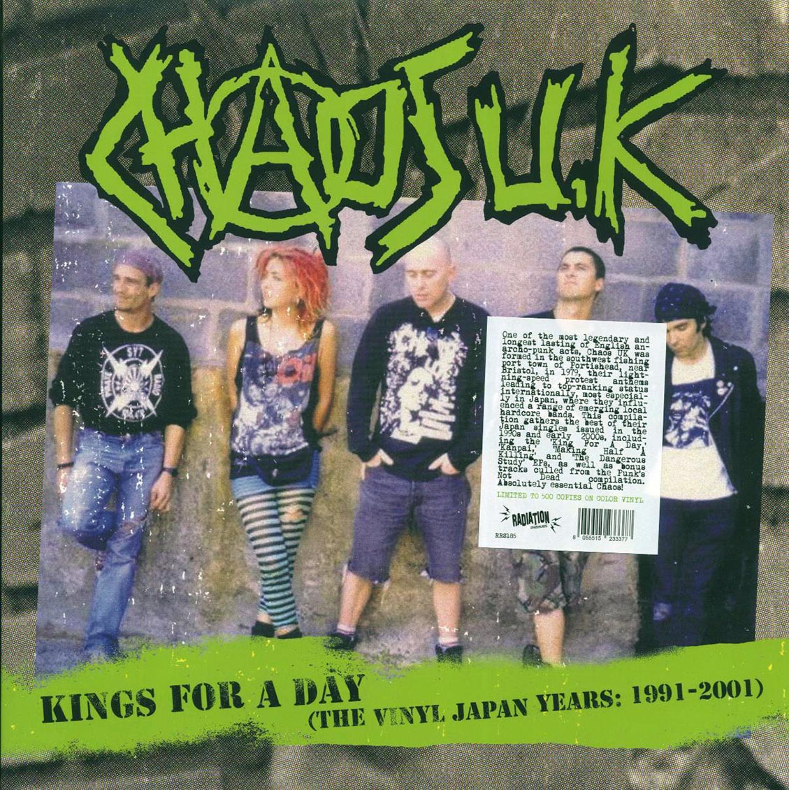 Chaos UK - Kings For A Day: The Vinyl Japan Years: 1991-2001 (ltd. ed.) (green vinyl) vinyl LP front cover