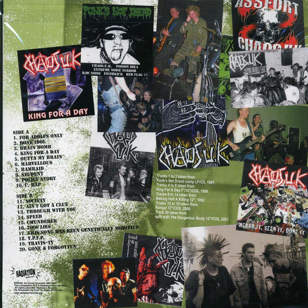 Chaos UK - Kings For A Day: The Vinyl Japan Years: 1991-2001 (ltd. ed.) (green vinyl) vinyl LP back cover