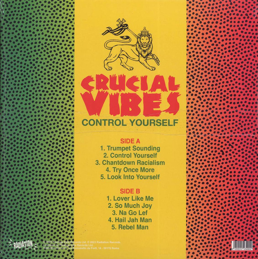 Crucial Vibes - Control Yourself vinyl LP back cover