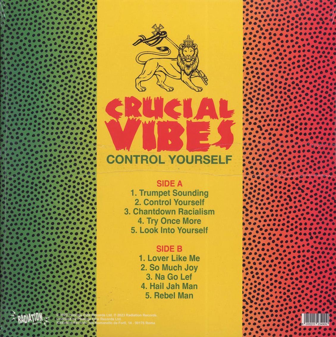 Crucial Vibes - Control Yourself vinyl LP back cover