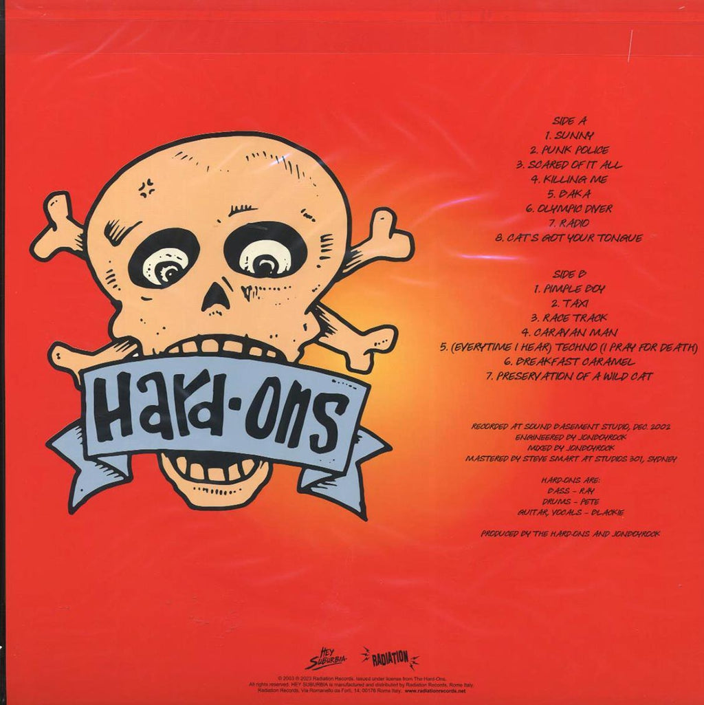 Hard-Ons - Very Exciting! (ltd. 500 copies made) (red vinyl) vinyl LP back cover