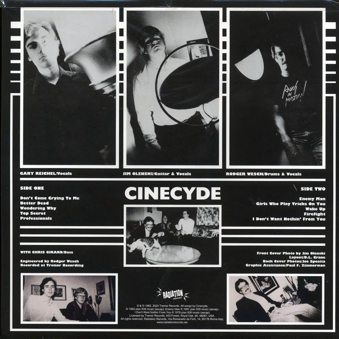 Cinecyde - I Left My Heart In Detroit City vinyl LP back cover