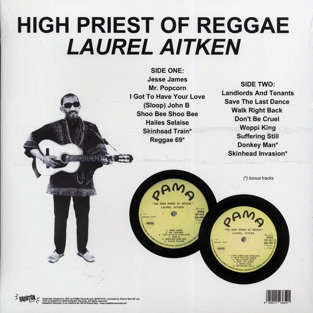 Laurel Aitken - The High Priest Of Reggae (+4 bonus tracks) vinyl LP back cover