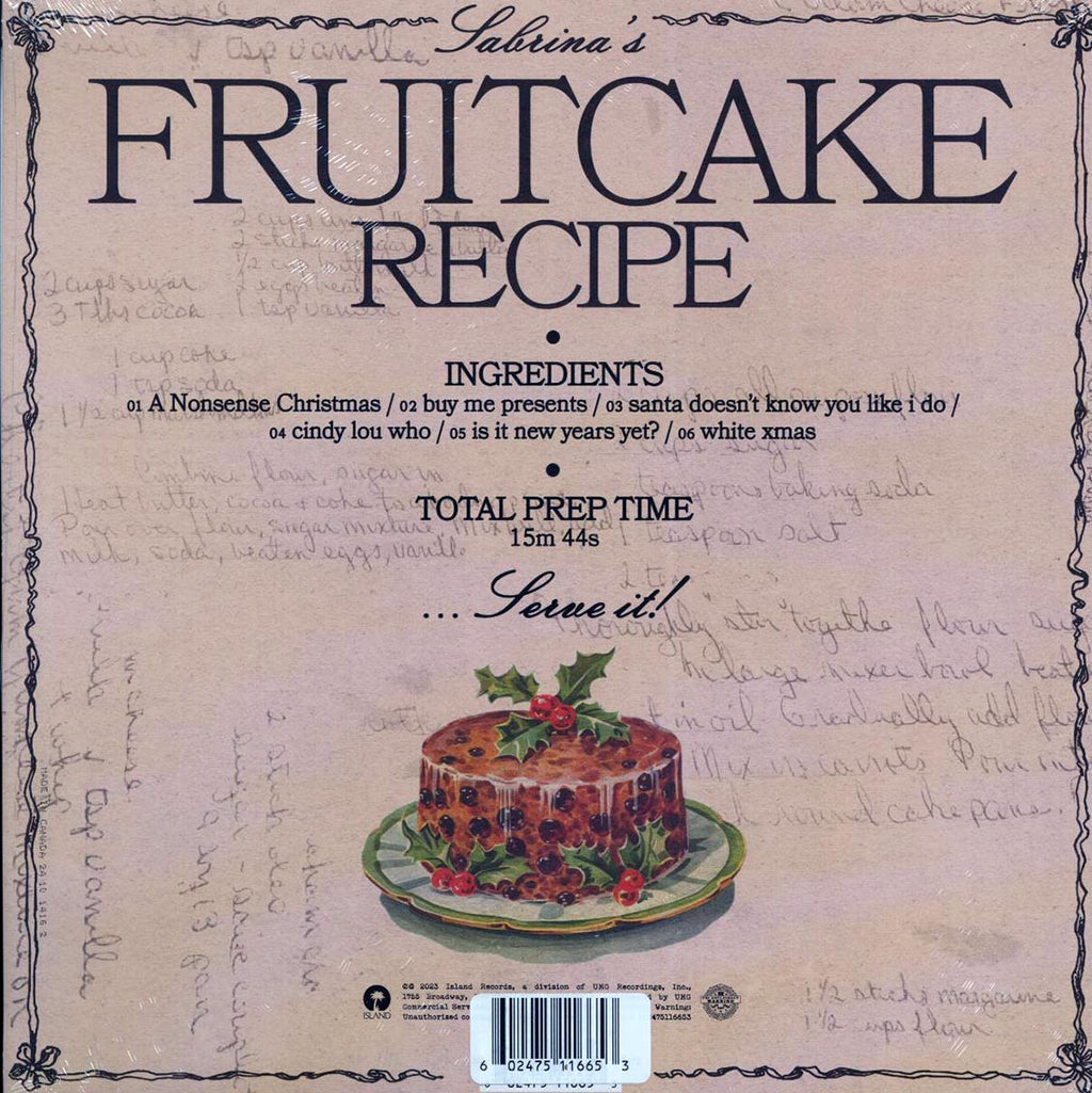Sabrina Carpenter - Fruitcake (ltd. ed.) (milky clear vinyl) vinyl LP back cover
