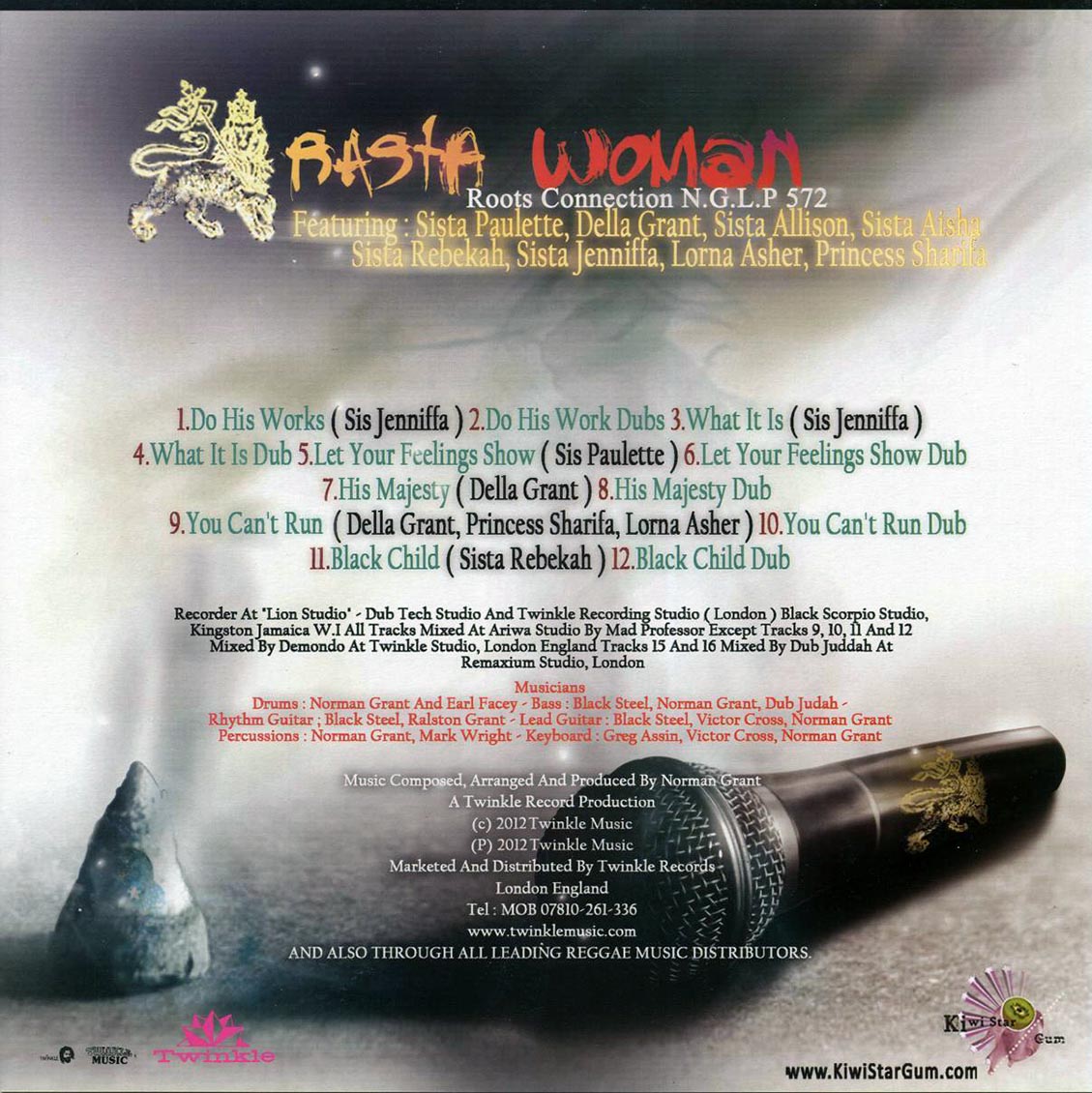 Aisha, Lorna Asher, Princesss Sharifa, Della Grant, Etc. - Rasta Woman vinyl LP back cover