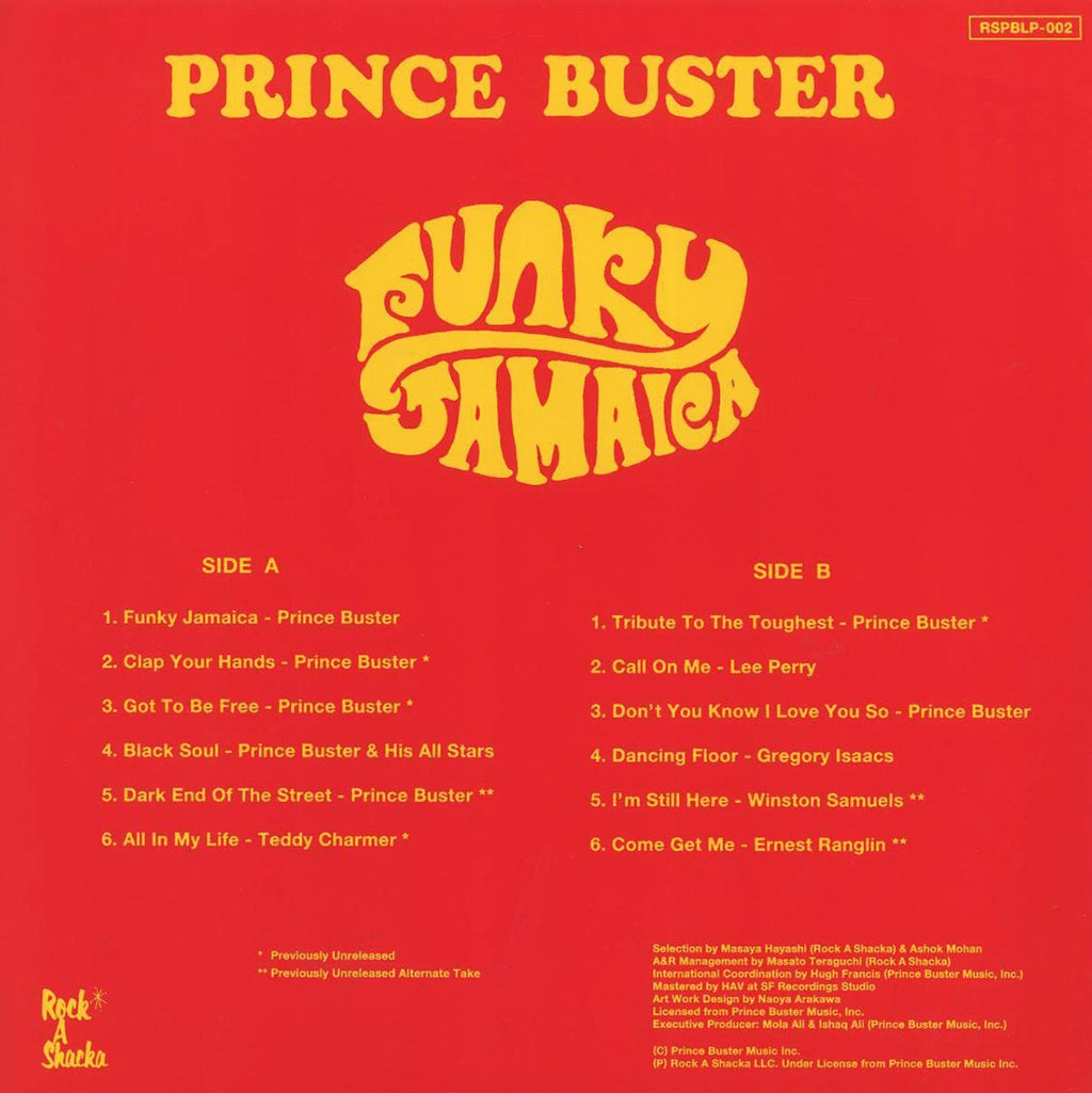 Prince Buster - Funky Jamaica (Japan press) vinyl LP back cover