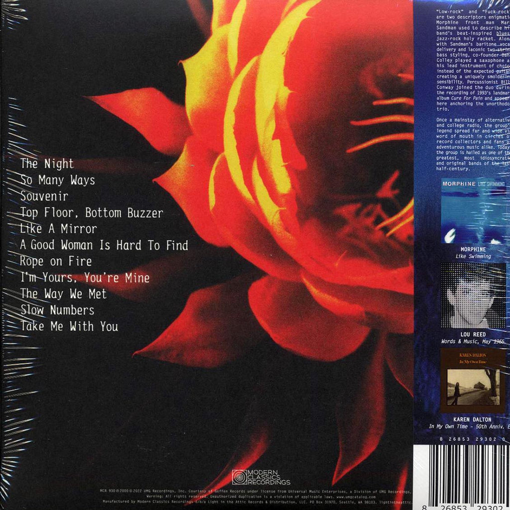 Morphine - The Night (2xLP) (180g) (purple vinyl) vinyl LP back cover