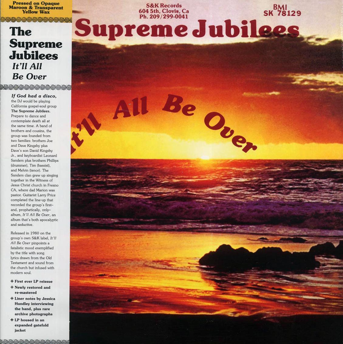 The Supreme Jubilees - It'll All Be Over (maroon/yellow vinyl) — front cover