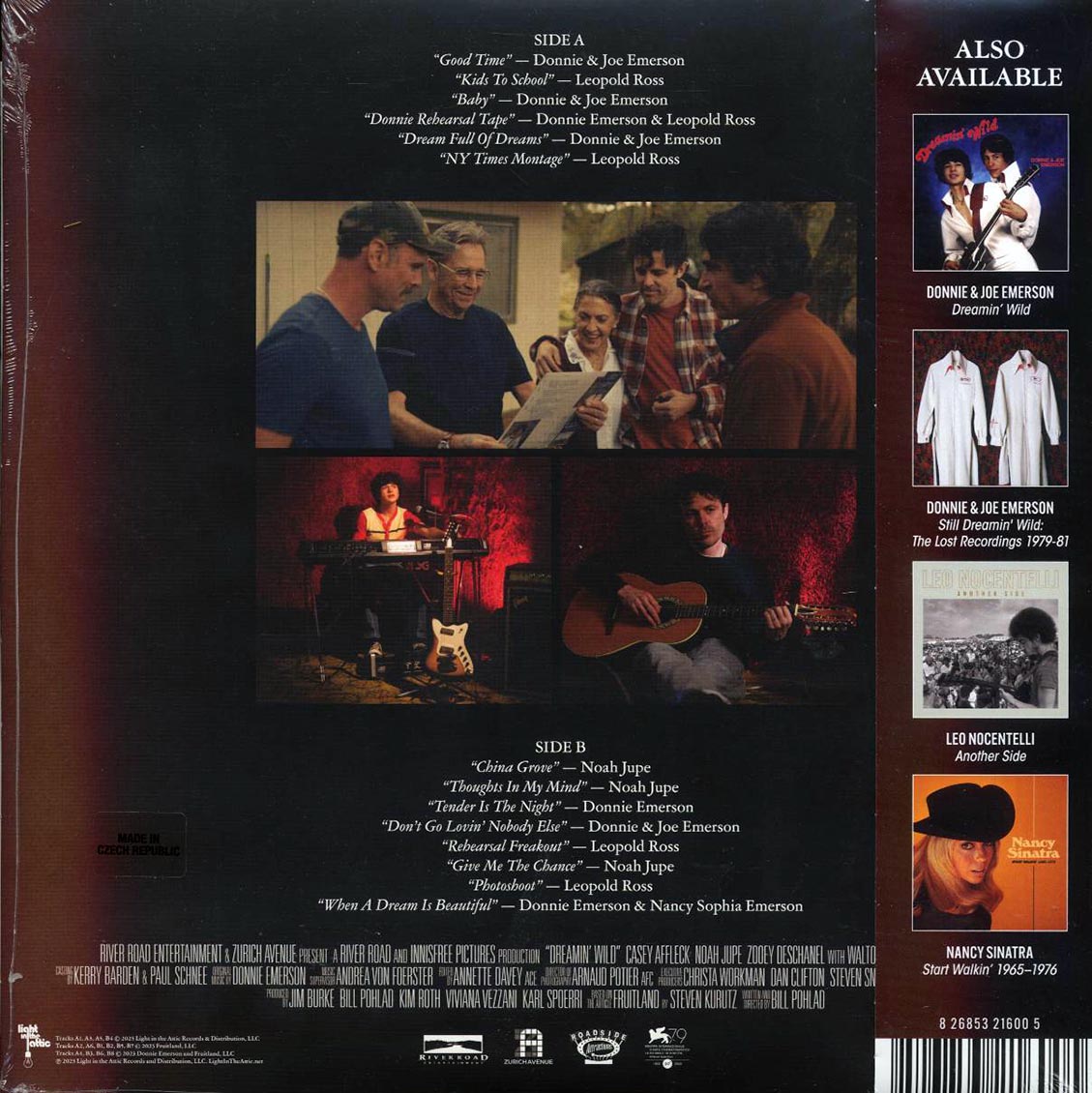 Donnie Emerson, Joe Emerson, Leopold Ross, Noah Jupe, Etc. - Dreamin' Wild Original Motion Picture Soundtrack vinyl LP back cover