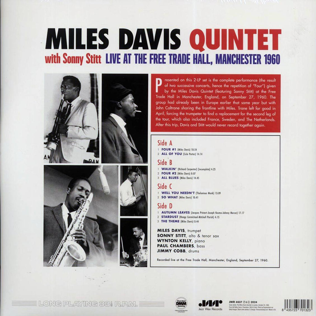 Miles Davis Quintet, Sonny Stitt - Live At The Free Trade Hall, Manchester 1960 (ltd. ed.) (2xLP) (180g) vinyl LP back cover