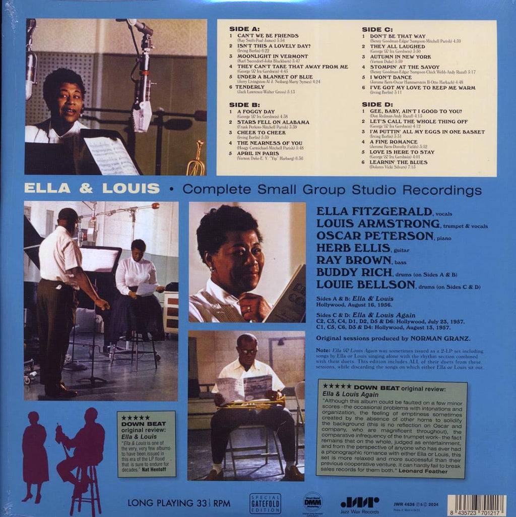 Ella Fitzgerald, Louis Armstrong - Complete Small Group Studio Recordings (2xLP) (180g) vinyl LP back cover