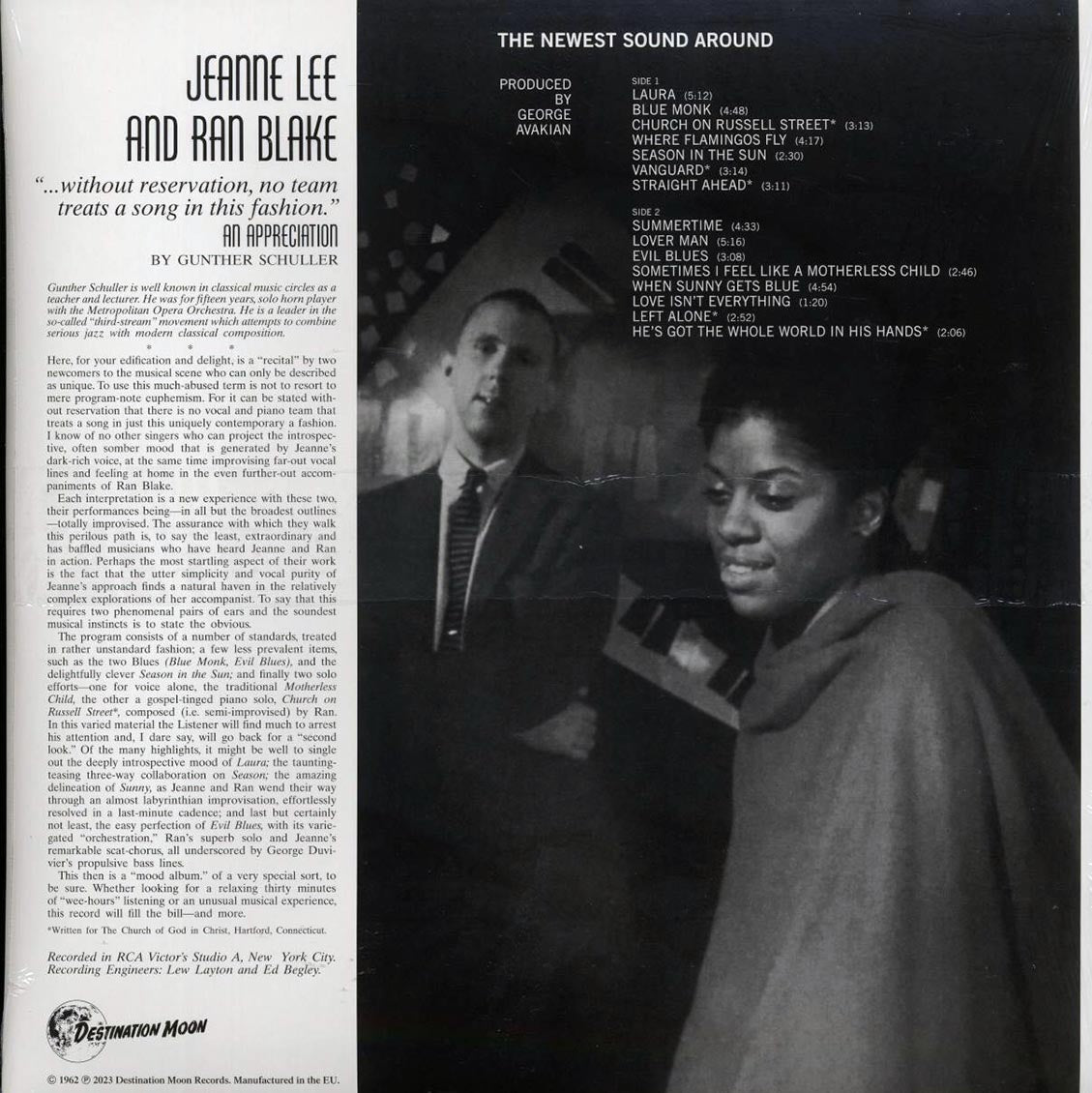 Jeanne Lee, Ran Blake - The Newest Sound Around (ltd. 500 copies made) (clear vinyl) vinyl LP back cover