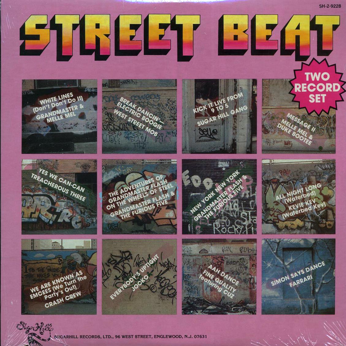 Grandmaster Flash, Treacherous Three, Jocko, Melle Mel, Sugarhill Gang, Kevie Kev, Etc. - Street Beat (1984 ORIGINAL PRESS) (orig. press) (2xLP) (marked/ltd stock) vinyl LP front cover