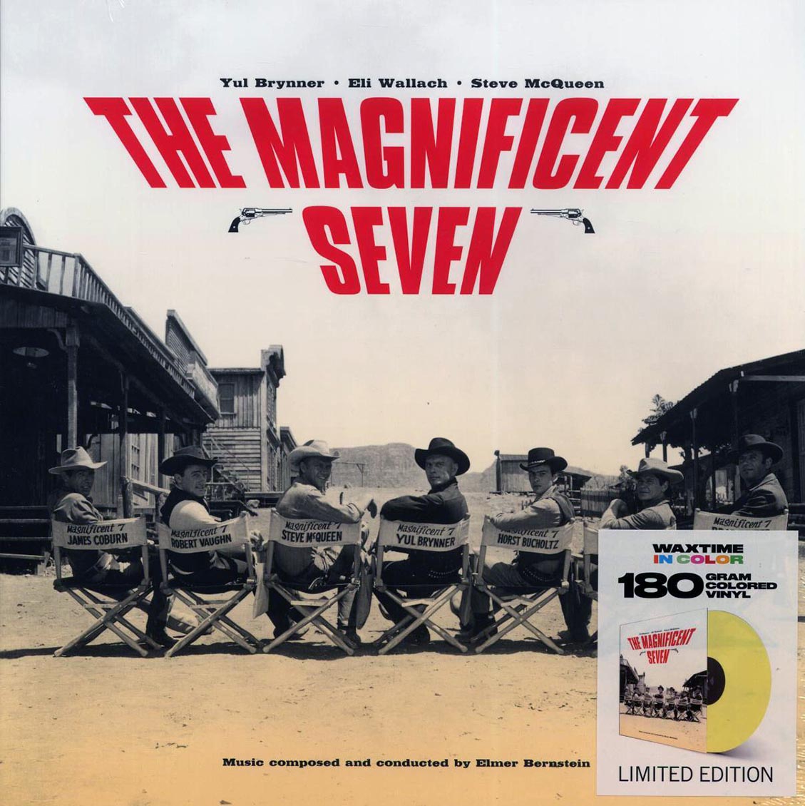 Elmer Bernstein - The Magnificent Seven (180g) (yellow vinyl) vinyl LP front cover