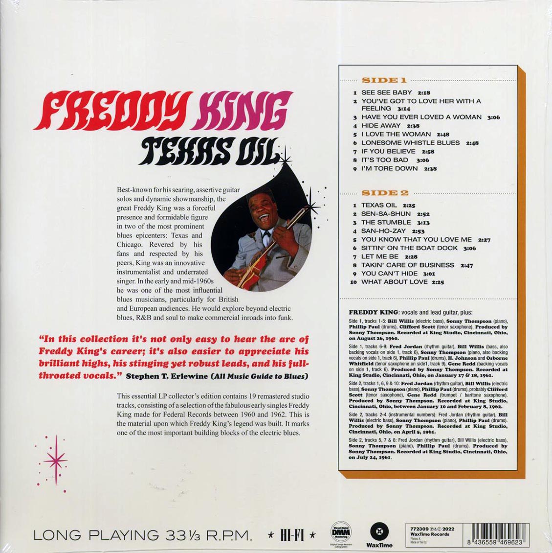 Freddie King - Texas Oil: Federal Recordings 1960-1962 (ltd. ed.) (180g) vinyl LP back cover