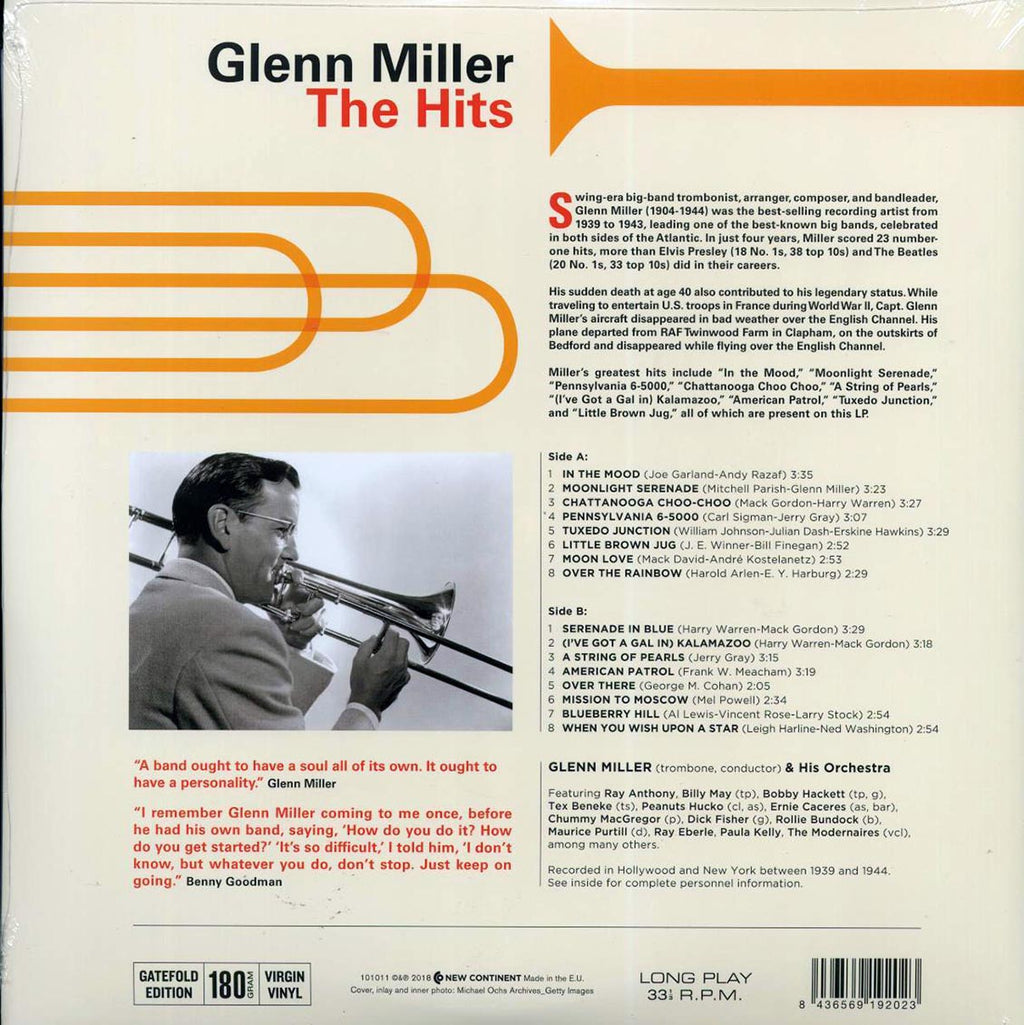 Glenn Miller - The Hits (180g) vinyl LP back cover