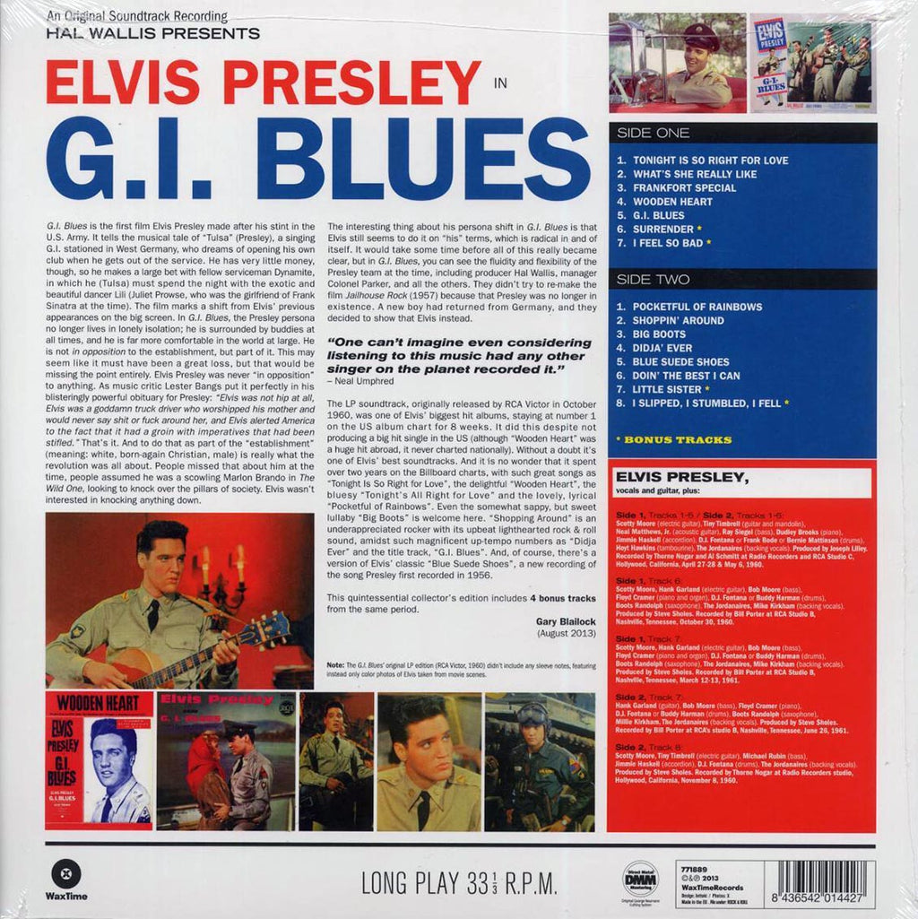 Elvis Presley - GI Blues (+4 bonus tracks) (180g) vinyl LP back cover