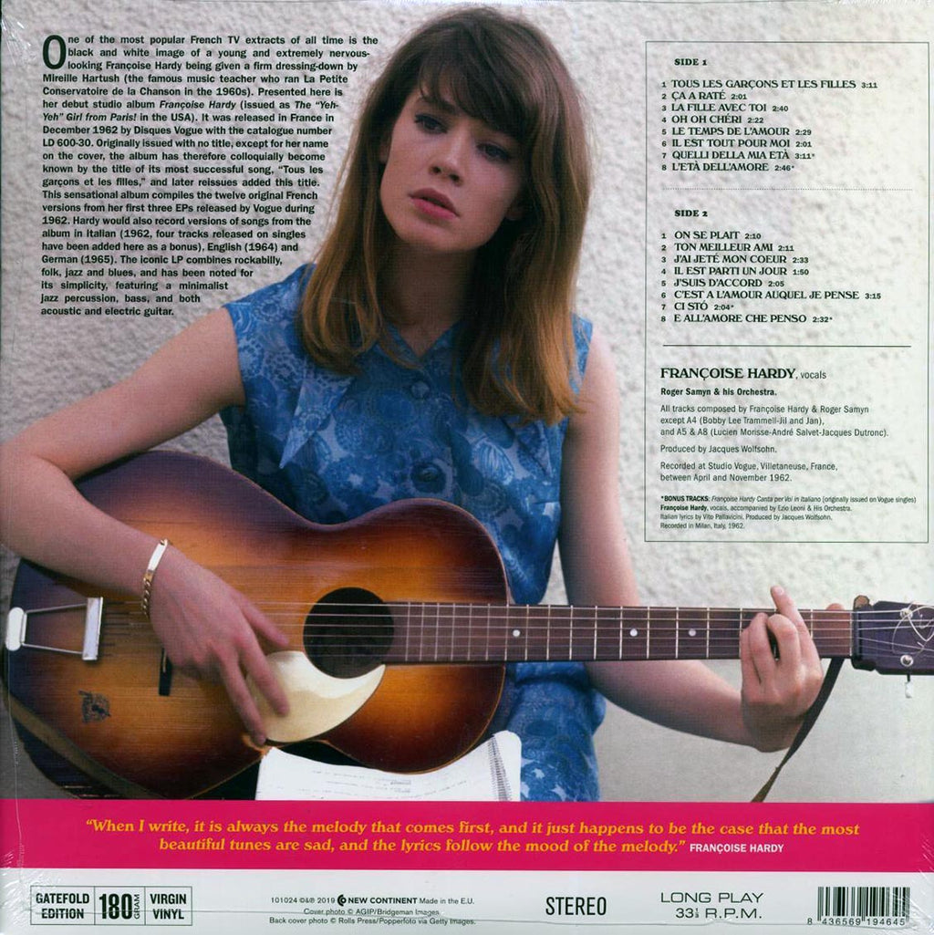 Francoise Hardy - Tous Les Garcons Et Les Filles (+4 bonus tracks) (180g) vinyl LP back cover