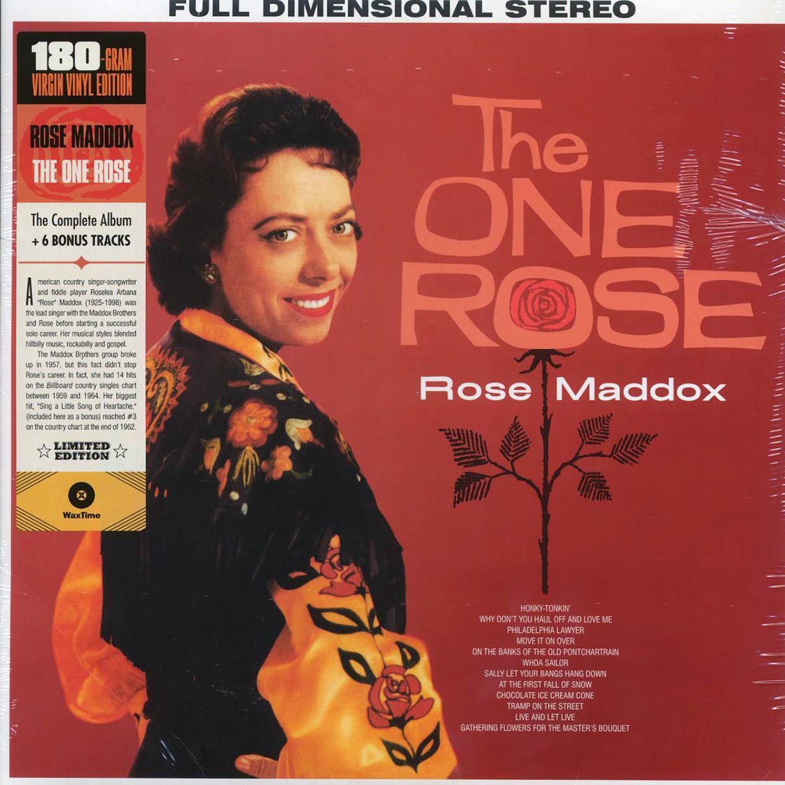 Rose Maddox - The One Rose (+6 bonus tracks) (ltd. ed.) (180g) vinyl LP front cover