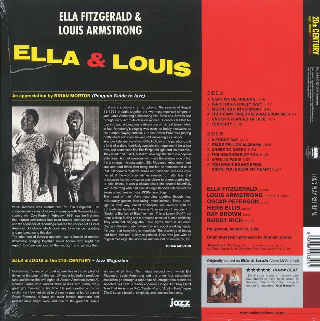 Ella Fitzgerald, Louis Armstrong - Ella & Louis (+bonus track) (180g) (red vinyl) vinyl LP back cover