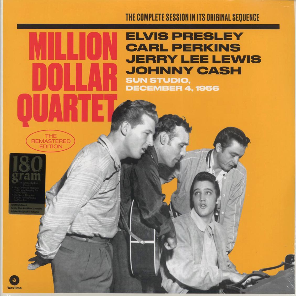 Elvis Presley, Carl Perkins, Jerry Lee Lewis, Johnny Cash - Million Dollar Quartet: The Complete Session In Its Original Sequence (47 tracks) (2xLP) (180g) vinyl LP front cover
