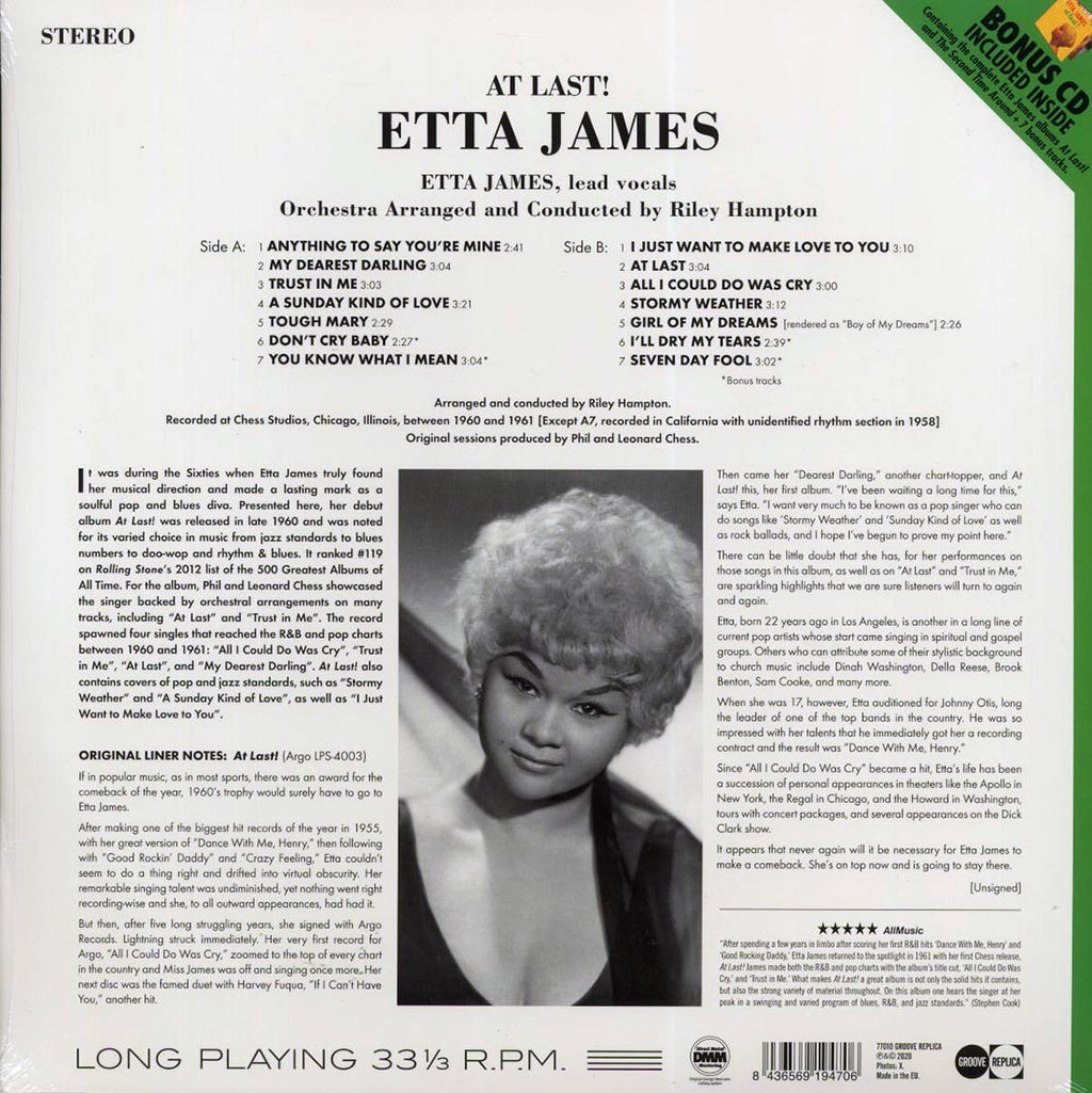 Etta James - At Last! (+17 bonus tracks) (180g) (incl. CD) — back cover
