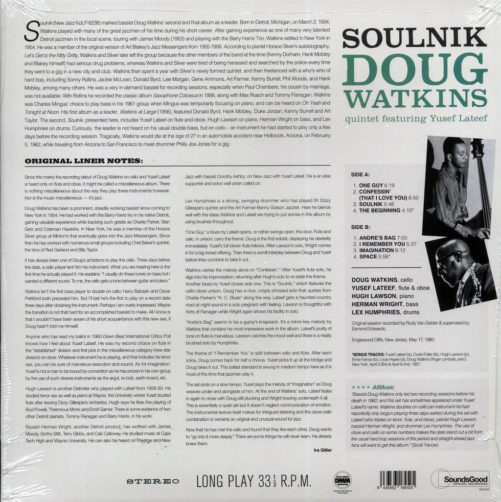 Doug Watkins Quintet - Soulnik (+2 bonus tracks) (180g) vinyl LP back cover