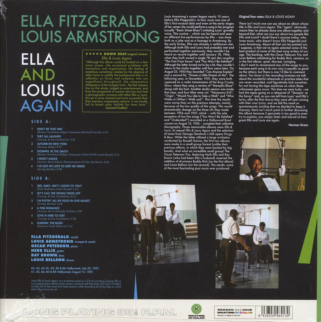 Ella Fitzgerald, Louis Armstrong - Ella And Louis Again (180g) (green vinyl) vinyl LP back cover