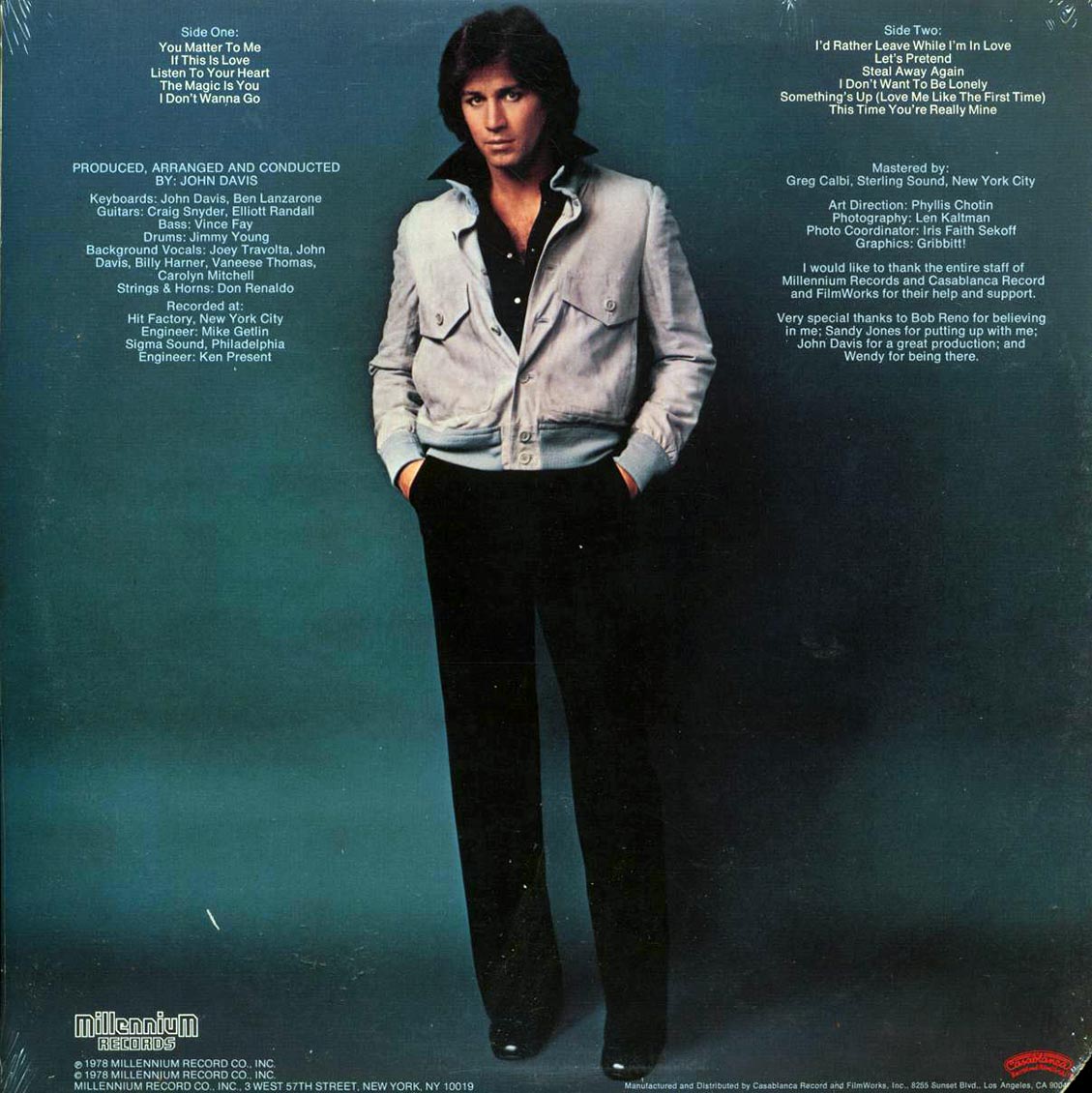 Joey Travolta - Joey Travolta (1978 ORIGINAL PRESS) (orig. press) vinyl LP back cover