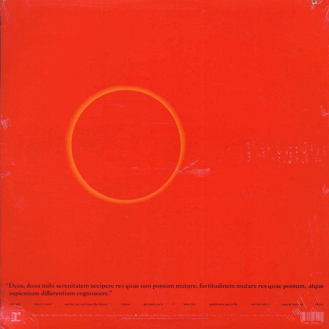 Neil Young & Crazy Horse - Reactor (1981 ORIGINAL PRESS) (orig. press) (marked/ltd stock) vinyl LP back cover
