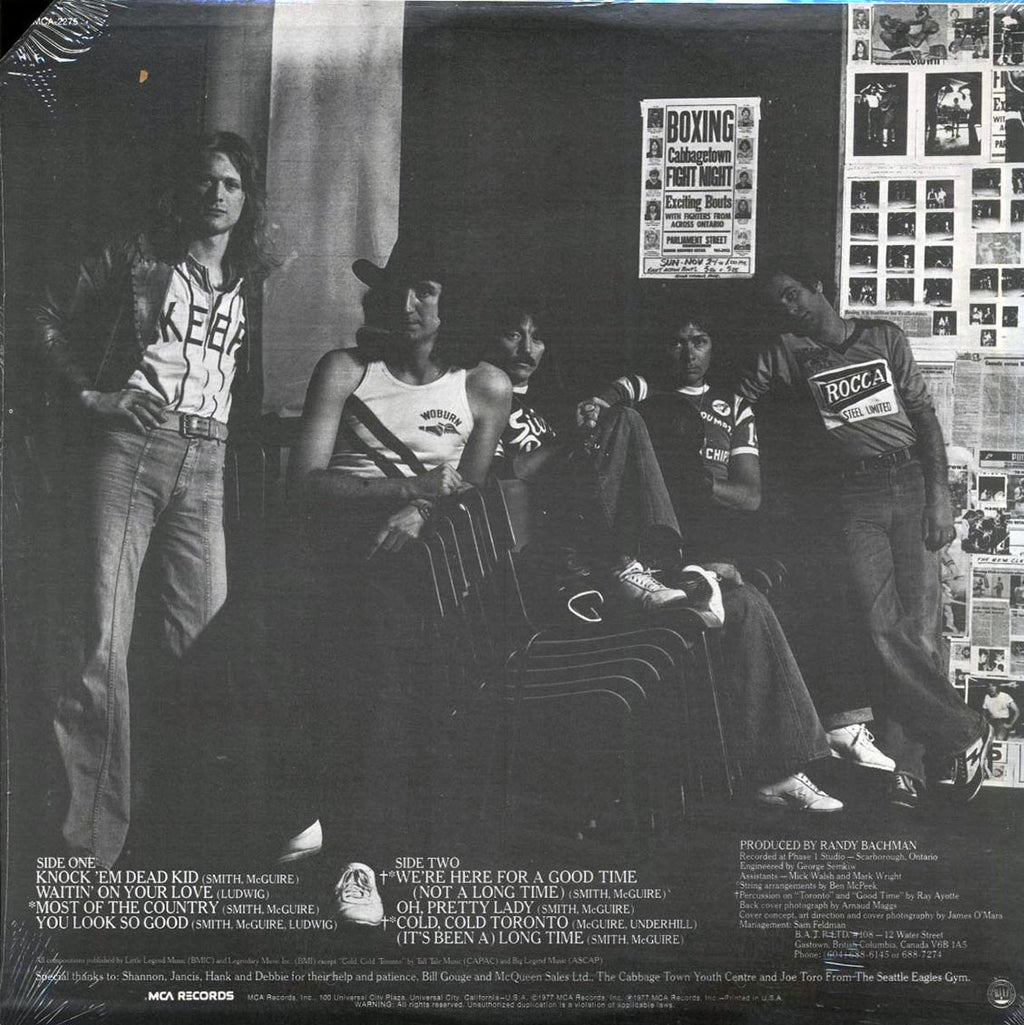 Trooper - Knock 'Em Dead Kid (1977 ORIGINAL PRESS) (orig. press) vinyl LP back cover