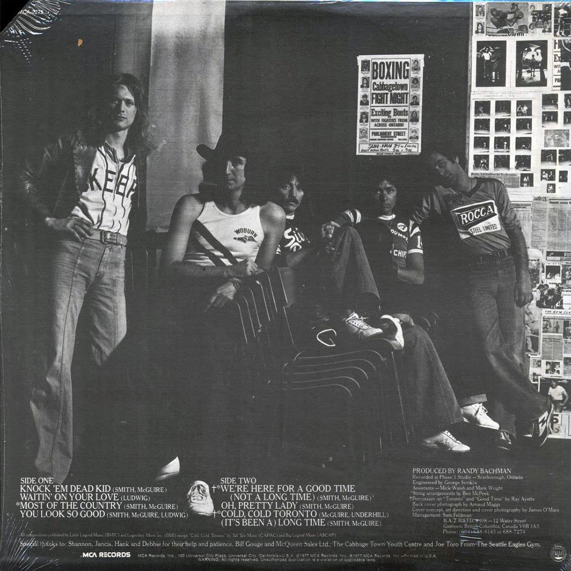 Trooper - Knock 'Em Dead Kid (1977 ORIGINAL PRESS) (orig. press) vinyl LP back cover