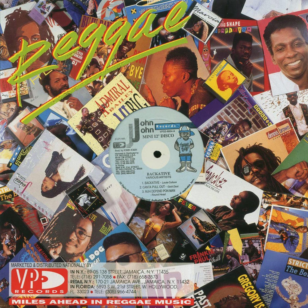 Louie Culture, Beenie Man, Original African, Gold Dust, Round Head - Backative (1993 ORIGINAL PRESS) (orig. press) vinyl LP front cover